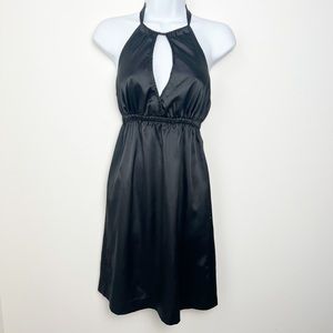 Guess Halter Satin Mini Dress Size Small in Black Y2K style halter